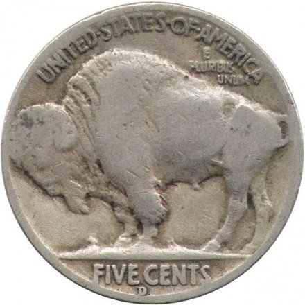 США 5 центов 1937 год - Buffalo Nickel (D)