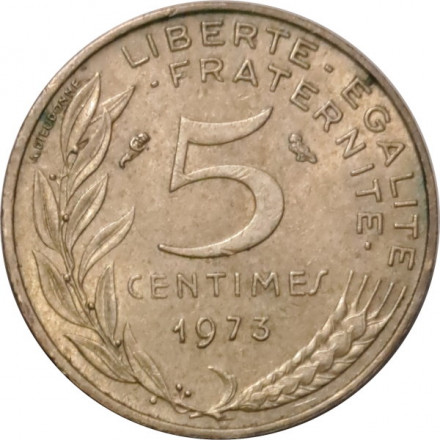 Франция 5 сантимов 1973 год - Марианна