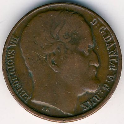 Дания 1 ригсбанкскиллинг 1852 год