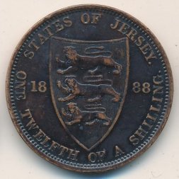 Джерси 1/12 шиллинга 1888 год