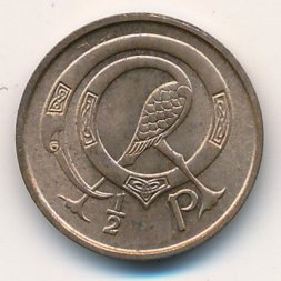 Ирландия 1/2 пенни 1975 год
