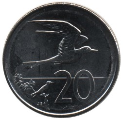 Острова Кука 20 центов 2015 год - Крачка