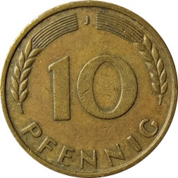 ФРГ 10 пфеннигов 1950 год (J)