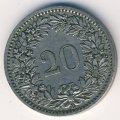 Швейцария 20 раппенов 1893 год