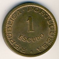 Монета Тимор 1 эскудо 1970 год