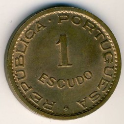 Монета Тимор 1 эскудо 1970 год