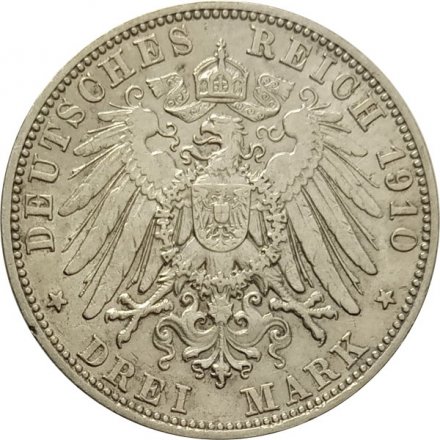 Бавария 3 марки 1910 год