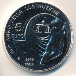 Италия 5 евро 2008 год
