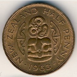 Новая Зеландия 1/2 пенни 1963 год