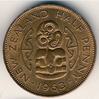 Новая Зеландия 1/2 пенни 1963 год