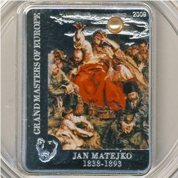 Острова Кука 5 долларов 2009 год - Великие Мастера Европы. Ян Матейко