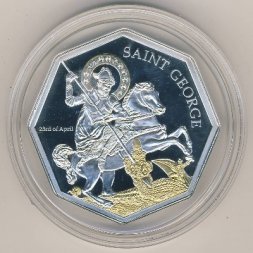 Острова Кука 5 долларов 2008 год - Святой Георг убивает дракона