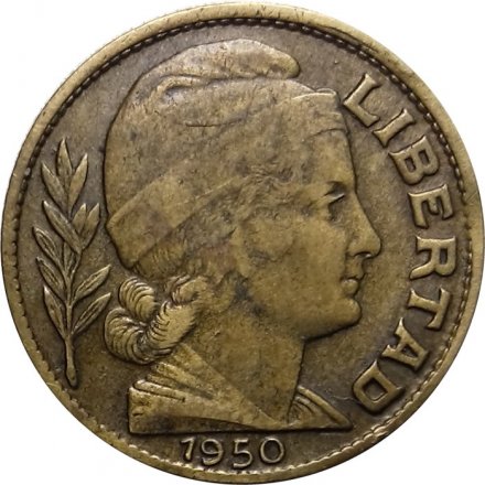 Аргентина 10 сентаво 1950 год (Алюминиевая-Бронза)