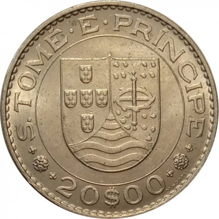 Сан-Томе и Принсипи 20 эскудо 1971 год UNC