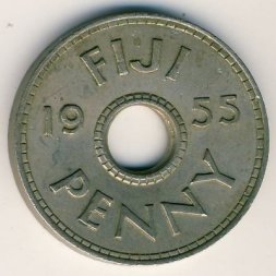 Фиджи 1 пенни 1955 год