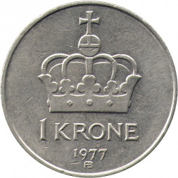 Норвегия 1 крона 1977 год
