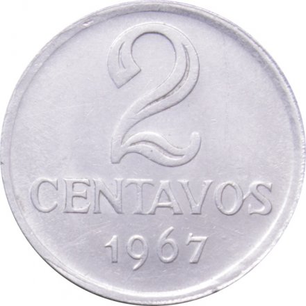 Бразилия 2 сентаво 1967 год
