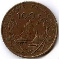 Монета Французская Полинезия 100 франков 2000 год