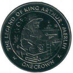Остров Мэн 1 крона 1996 год - Легенда о короле Артуре. Мерлин