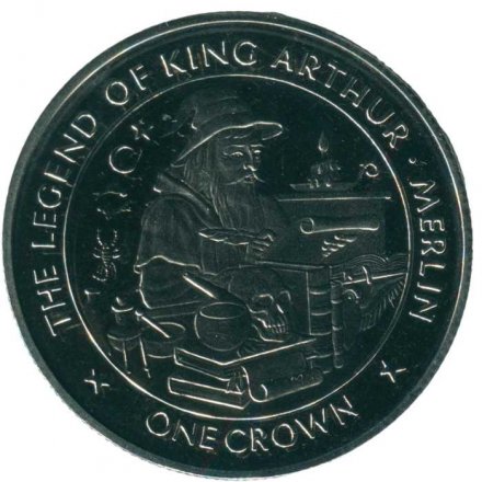 Остров Мэн 1 крона 1996 год - Легенда о короле Артуре. Мерлин