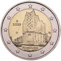Германия 2 евро 2023 год - Гамбург, Эльбская филармония (G)