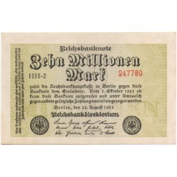 Германия (Веймарская Республика) 10000000 (10 миллионов) марок 1923 год - aUNC