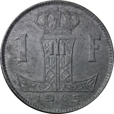 Бельгия 1 франк 1945 год - Король Леопольд III