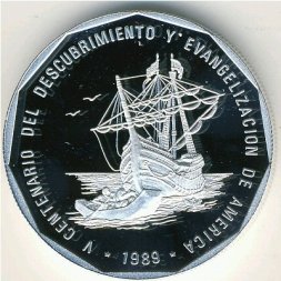 Доминиканская республика 1 песо 1989 год