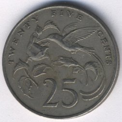 Ямайка 25 центов 1969 год Колибри