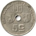 Бельгия 5 сантимов 1938 год (BELGIQUE-BELGIE)