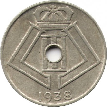 Бельгия 5 сантимов 1938 год (BELGIQUE-BELGIE)