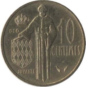 Монако 10 сантимов 1982 год