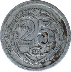 Французский токен 25 сантим 1921 год