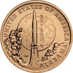 США 1 доллар 2024 год - Американские инновации - Ракета «Сатурн V» - Алабама (P)