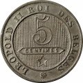 Бельгия 5 сантимов 1895 год (DES BELGES)