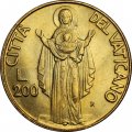 Ватикан 200 лир 1990 год