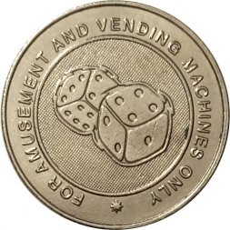 Жетон для торговых и развлекательных автоматов jetony.ru (игровые кости)