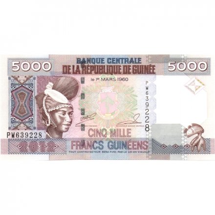Гвинея 5000 франков 2012 год - UNC