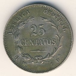 Коста-Рика 25 сентаво 1886 год