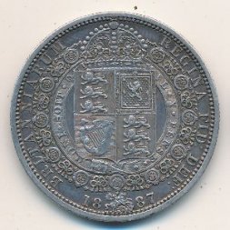 Великобритания 1/2 кроны 1887 год