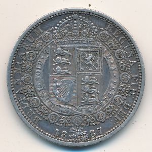 Великобритания 1/2 кроны 1887 год