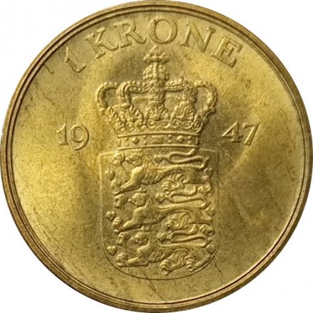 Дания 1 крона 1947 год - Король Фредерик IX