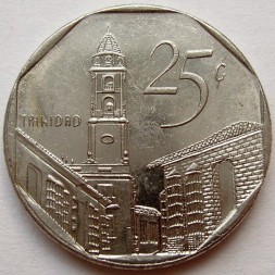 Монета Куба 25 сентаво 2000 год - Церковь Святого Франциска Ассизского в Тринидаде