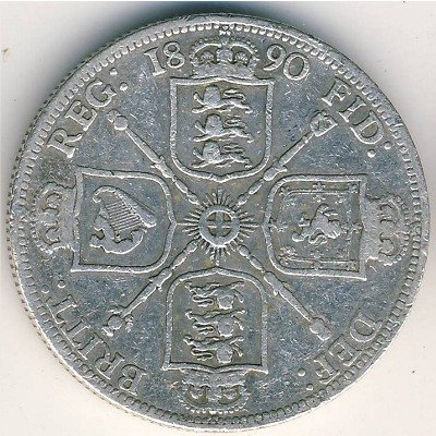 Великобритания 2 шиллинга (1 флорин) 1890 год