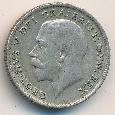 Великобритания 6 пенсов 1920 год