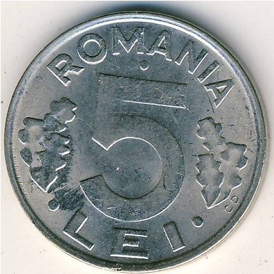 Румыния 5 леев 1992 год