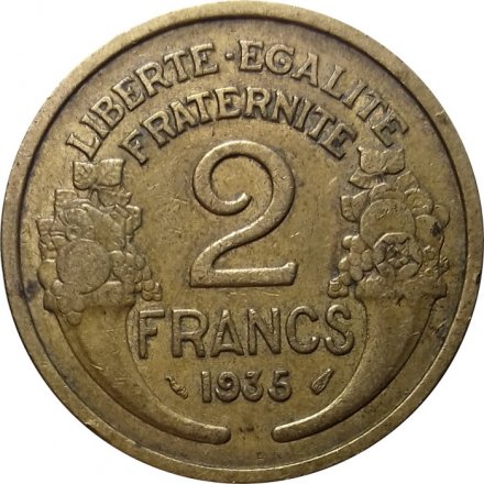 Франция 2 франка 1935 год