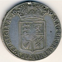 Великобритания 1/2 кроны 1689 год