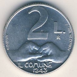 Сан-Марино 2 лиры 1991 год