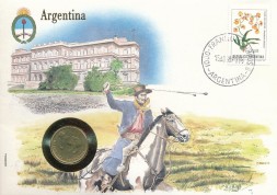 Аргентина 5 сентаво 1986 год (в конверте с маркой)